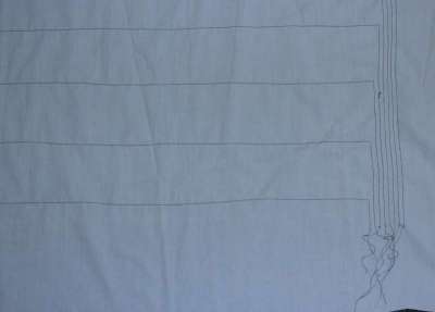 Lines of conductive thread
