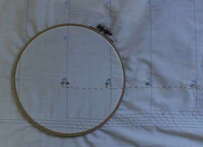 LEDs being sewn on